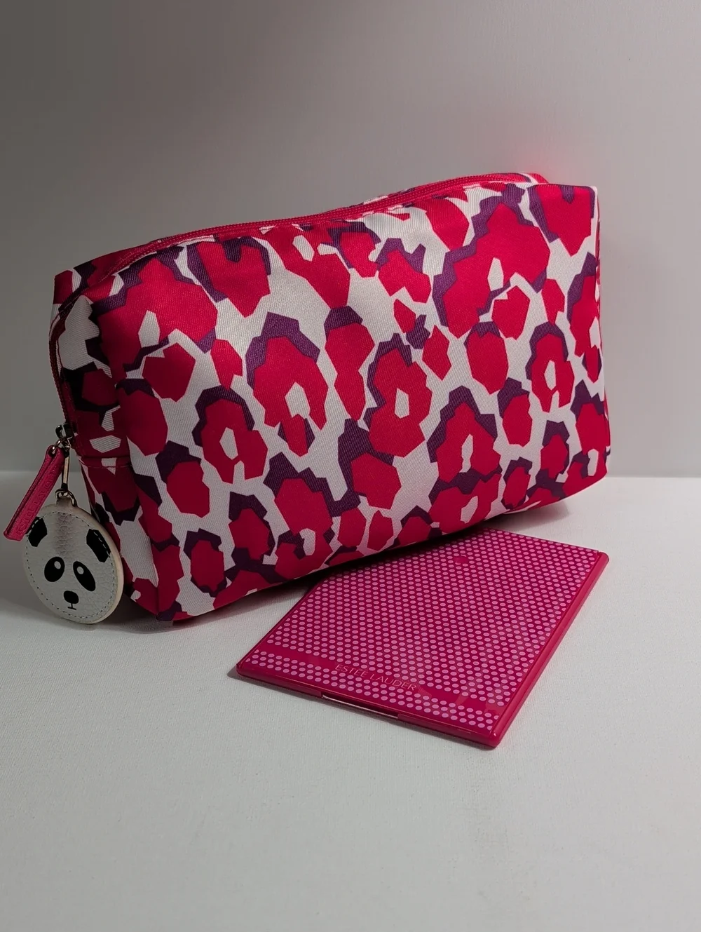 Estée Lauder Pink Cosmetic Bag & Mirror Compact Set